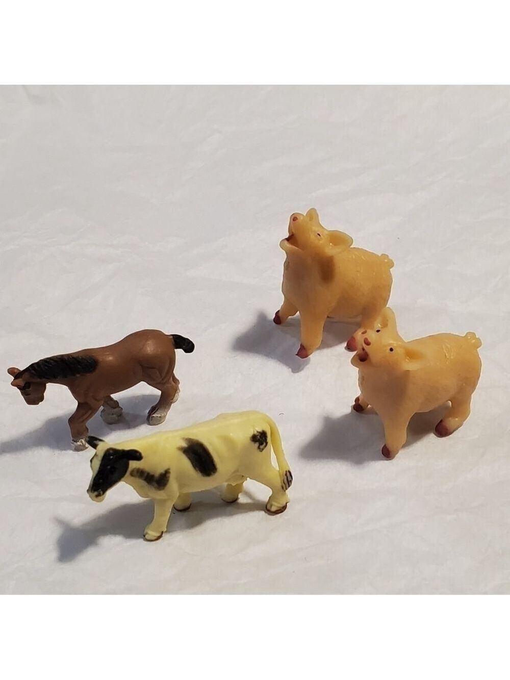 Miniature squishy farm animals lot of 4 cow horse pig replacements